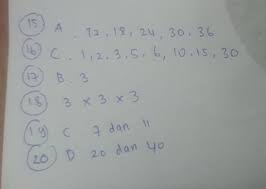 15 Bilangan Kelipatan 6 Yang Kurang Dari 40 Adalaha 12 18 24 30 36c 12 16 20 26 32 38b Brainly Co Id
