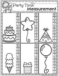 Measurement Worksheets For Kindergarten Party Time Non Standard Measuremen Measurement Kindergarten Kindergarten Math Activities Kindergarten Math Worksheets