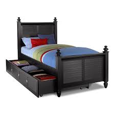 Seaside Black Kids Furniture Full Bed With Trundle Value City Furniture Ranjang Dorong Tempat Tidur Anak Twin Bed