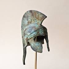 Bronze Greek Helmet Ancient Corinthian Helmet Long Crest Etsy Greek Helmet Corinthian Helmet Ancient