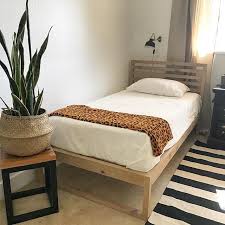 Diy Modern Twin Bed Frame Free Plans Full Do It Yourself Tutorial To Building Your Own Modern Twin Bed Fr Twin Beds Guest Room Modern Twin Beds Twin Bed Frame