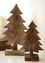 Pair Of Wooden Christmas Tree Decorations I Saw These At Homegoods Wooden Christmas Tree Decorations Wooden Christmas Decorations Christmas Decorations Rustic