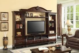 Acme 91290 93 4 Pc Faysnow Dark Cherry Finish Wood Slim Profile Entertainment Center Wall Unit With Tv Stand And Side Towers Wood Entertainment Center Tv Stand And Entertainment Center Entertainment Wall Units