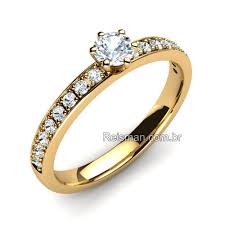 Anel De Noivado Solitario Diamante Anel De Noivado De Safira Aneis De Noivado De Ouro Anel Solitario Noivado