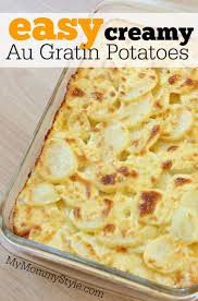 Easy Creamy Au Gratin Potatoes Food Potato Side Dishes Recipes