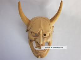 Japanese Wooden Mask Statue Hannya Noh Mask Carving Work 927 Noh Mask Statue Carving