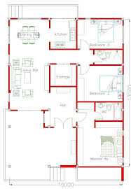 130 sq. m. 3 bedroom house plan cool