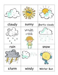 Weather 9 Card Template New Mapas Del Tiempo Fichas Ingles Infantil Material Escolar En Ingles