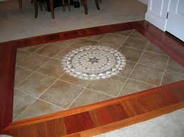 Entryway Foyer With Wood Floor And Tile Inlay Cheap Alternative To Break Up Wood Living Rooms Design Floor Tile Design Flooring Kitchen Flooring