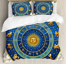 Zodiac Bed Sheets Astrology Decor Celestial Star Duvet Cover All Sizes Available Duvet Cover Sets Woven Throw Blanket Duvet Covers