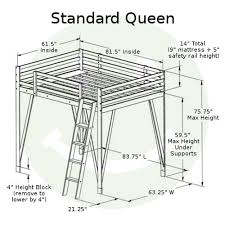Made In America Wood Adjustable Loft Bed Queen Dimensions Wm500 Jpg Loft Bed Plans Queen Loft Beds Diy Loft Bed