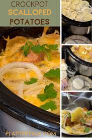 Crockpot Scalloped Potatoes And Ham Is An Easy Crockpot Recipe For A Crowd Scalloped Potatoes Crockpot Scalloped Potatoes And Ham Crockpot Recipes Slow Cooker