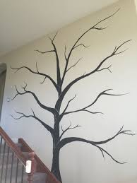 We Painted This Huge Tree On Our Wall Going Up The Stairs We Plan To Hang Framed Pictures On The Br Tree Wall Painting Family Tree Painting Family Tree Mural Black olive tree on white background vector.