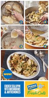 Chicken Scallopini With Mushrooms And Artichokes Recipe Chicken Scallopini Recipes Healthy Pancake Recipes
