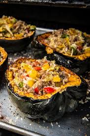 Roasted Sausage Stuffed Acorn Squash Recipe Traeger Grills Recipe Sausage Stuffed Acorn Squash Acorn Squash Recipes Recipes