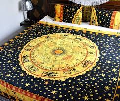 Indian Horoscope Astrology Printed Duvet Cover With Pillow Cases Indian Bedding Duvet Covers Mandala Duvet Cover