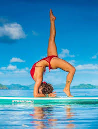 I Will Learn How To Do This One Day Sup Yoga Headstand Variations Missionyoga Beach Yoga Paddle Board Yoga Headstand Yoga