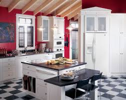 red kitchen walls