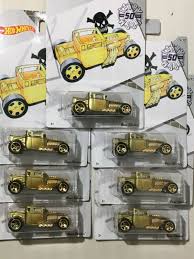 2019 Hot Wheels Bone Shaker Larry Wood Gold Lot Of 7 Bone Shaker Hot Wheels Gold Wood