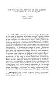 Las Tecnicas Del Sentido En Los Cuentos De Gabriel Garcia Marquez
