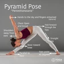 Pose Of The Weekend Pyramid Pose Benefits Deeply Stretches The Backs Of The Legs And Improves Balance Mental F Pyramid Yoga Pose Yoga Poses Yoga Sites
