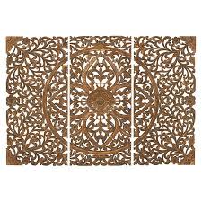 3 Piece Hanson Wall Decor Set Carved Wood Wall Art Wood Wall Art Wall Art Plaques
