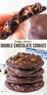 Soft Batch Double Chocolate Cookies Recipe In 2020 Double Chocolate Cookies Recipe Chocolate Cookie Recipes Chocolate Cookies