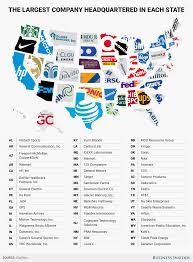 The Largest Company Headquartered In Each State In 2020 Map Data Map States