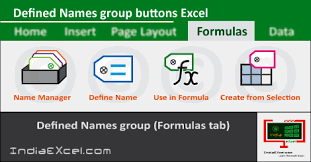 Defined Names Group Of Formulas Tab Ms Excel 2016 Http Indiaexcel Com Defined Names Group Ms Excel 2016 Excel Learning Microsoft Microsoft Excel