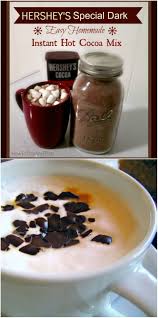 Hershey S Special Dark Homemade Hot Cocoa Mix Recipe Hot Cocoa Mix Recipe Diy Hot Chocolate Dark Chocolate Hot Cocoa Recipe