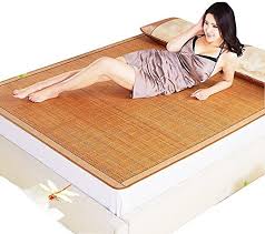 Summer Sleeping Mat 3 Piece Bamboo Mat King Mat Double Sided Folding Air Conditioning Mat Queen A 200x2 In 2020 Sleeping Mat Air Conditioning Room Heated Mattress Pad