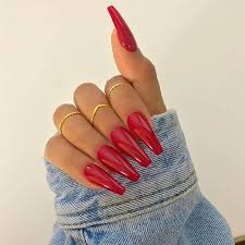 Including acrylic nail powder, liquid brush, glitter, clipper, nail art tools kit. 50 Creative Red Acrylic Nail Designs To Inspire You Coffin Shape Nails Coffin Nails Long Red Acrylic Nails