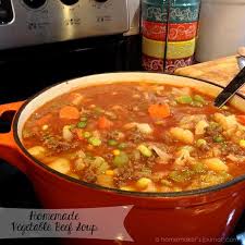 Hearty Homemade Vegetable Beef Soup By A Homemaker S Journal Homemade Vegetable Beef Soup Beef Soup Recipes Delicious Soup