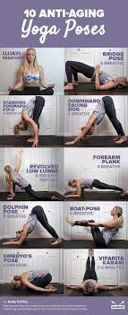 10 Anti Aging Yoga Poses To Reduce Stress And Cortisol Levels Anti Aging Yoga Easy Yoga Poses Yoga For Beginners