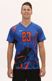 Shattered Mens Sublimated Jersey Men Logo Number Volleyballs