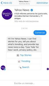 Yahoo Lanza 4 Bots Para Facebook Messenger Noticias Tiempo Finanzas Y Monkey Pet Facebook Messenger Noticias Finanzas