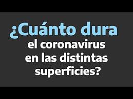 Cuanto Tiempo Permanece El Coronavirus Sobre Las Distintas Superficies Youtube