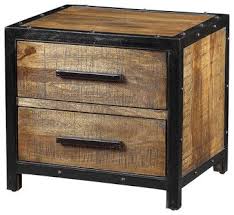 Delia Night Table Made Of Mango Wood With Black Metal Contour Industrial Nightstands And Bedside Metallicheskaya Mebel Mebel V Stile Indastrial Mebel Iz Stali