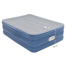 Aerobed Quilted Foam Topper Double High Full Air Mattress With Built In Pump Blue Aerobed Mattress Blue Pumps