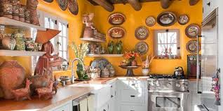 yellow kitchen with santa fe style