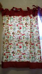 retro 50's kitchen cafe curtains red