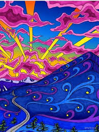 Psychedelic Landscape A Line Dress By Amelrose In 2021 Hippie Art Psychedelic Drawings Psychedelic Poster