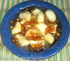 Minatamis Na Kamoteng Kahoy At Sago Sweetened Cassava With Tapioca Pearls The Peach Kitchen Recipe Peach Kitchen Food Filipino Desserts
