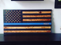 Wooden American Flag Police Thin Blue Line Reclaimed Wood Etsy Wooden American Flag Wood Flag Diy American Flag Pallet