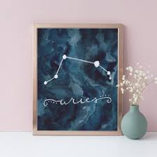 Aries Zodiac Sign Astrological Watercolor Art Print Jetty Home Watercolor Art Prints Watercolor Wall Art Painting