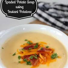 Easy Loaded Potato Soup Using Instant Potatoes Recipe Soups With Mashed Potatoes Evaporated Mil Loaded Potato Soup Instant Potatoes Dairy Free Mashed Potatoes