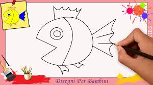 Disegni Di Pesci Facili Per Bambini Come Disegnare Un Pesce Passo Per Passo Youtube