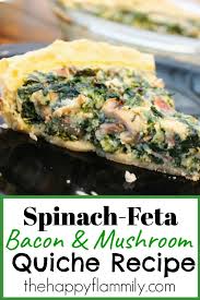 Spinach Feta Mushroom Bacon Quiche Breakfast Quiche Recipes Spinach Quiche Recipes Breakfast Quiche Recipes Easy