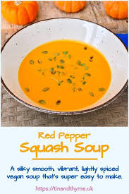 Butternut Squash And Red Pepper Soup Vegetarian Soup Recipes Stuffed Peppers Vegan Soup Recipes