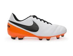 Nike Kids Tiempo Legend Vi Fg White Black Total Orange Nike Kids Football Boots Nike